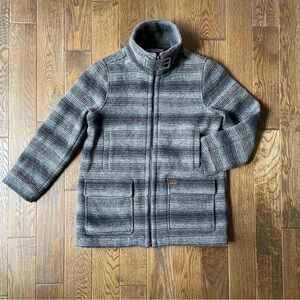 Woolrich Jacket Women’s Medium. Light wool zip-up striped jacket, beautiful!